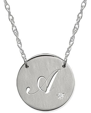 Jane Basch Diamond Initial Necklace (A-Z) - Gray
