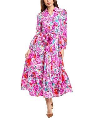 Gracia Tiered Midi Dress - Pink