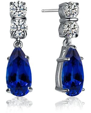 Genevive Jewelry Silver Earrings - Blue