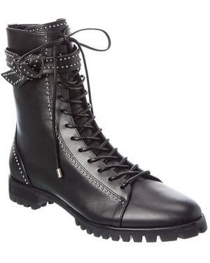 Alexandre Birman Evelyn Studs Leather Boot - Black