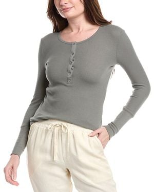 Splendid Thermal Henley Top - Grey