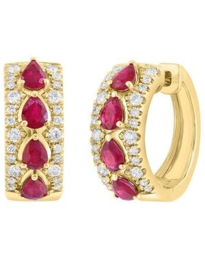 Effy Fine Jewelry 14K Rose 2.52 Ct. Tw. Diamond & Ruby Earrings - Pink