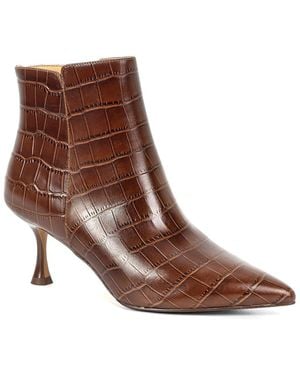 Tiffany & Fred Paris Embossed Leather Bootie - Brown