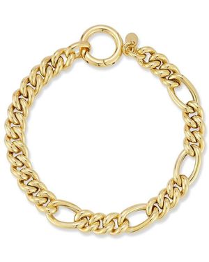 Sphera Milano 14k Over Silver Bold Curb X Figaro Bracelet - Metallic
