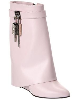 Givenchy Shark Lock Leather Boot - Pink