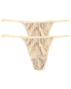 Hanky Panky Set Of 2 Signature Lace Hi-Rise G-String - White