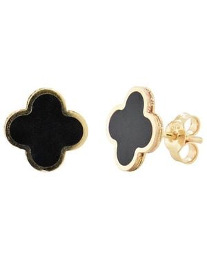 Italian Gold 14K Onyx Studs - Multicolor