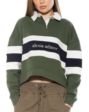 Alexia Admor Lucian Collared Branded Rugby Shirt - Green