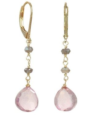 Rachel Reinhardt Jewelry 14k Over Silver Gemstone Dangle Earrings - Pink
