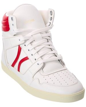 Celine Mid Leather Trainer - White