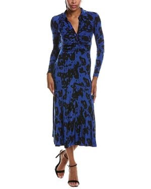 Diane von Furstenberg Bruna Wool-Blend Midi Dress - Blue