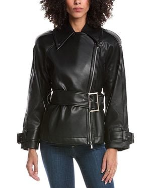 Toccin Brando Belted Biker Jacket - Black
