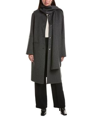 Dawn Levy Claude Double Face Scarf Coat - Black