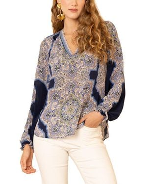Hale Bob Layne Silk Top - Blue