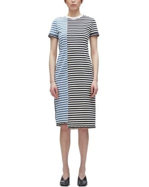 3.1 Phillip Lim Patchwork Short Sleeve T-Shirt Dress - Blue