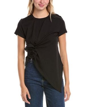 Gracia Flower Top - Black
