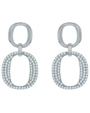 Suzy Levian CZ Jewelry Suzy Levian Silver Cz Dangle Earrings - Metallic