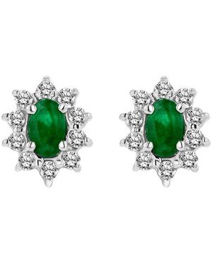 Diana M. Jewels Fine Jewellery 14k 0.70 Ct. Tw. Diamond & Emerald Earrings - Green