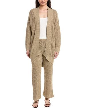 Eleventy Open Knit Linen-Blend Cardigan - Natural