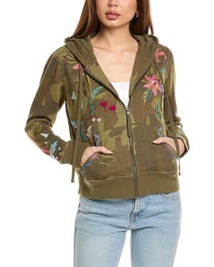 Johnny Was Zip Up Hoodie Amarylla - Green