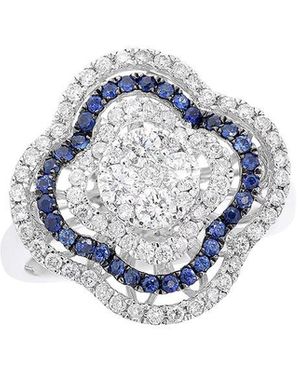 Diana M. Jewels Fine Jewellery 14k 1.26 Ct. Tw. Diamond & Sapphire Half-eternity Ring - Blue