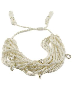Ebru Jewelry Pearl Collection 0.1In Pearl Cz Multi Strand Bracelet - Metallic