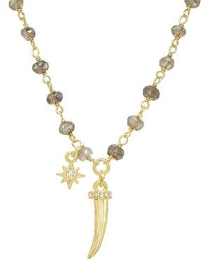 Rachel Reinhardt Jewelry 14k Over Silver Cz Wrap Necklace - Metallic