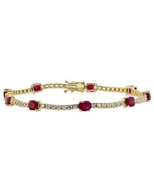 Sabrina Designs 14K 5.40 Ct. Tw. Diamond & Ruby Tennis Bracelet - White
