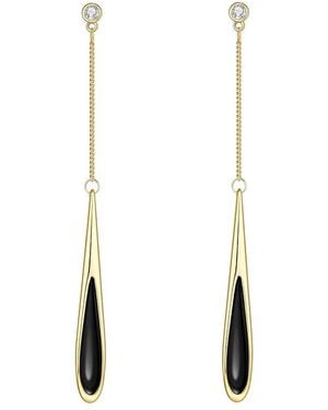 Liv Oliver 18k Plated Cz Drop Earrings - White