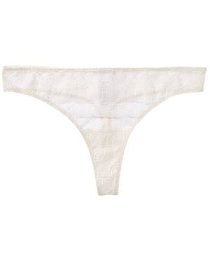 Hanro Geometric Lace Thong - White