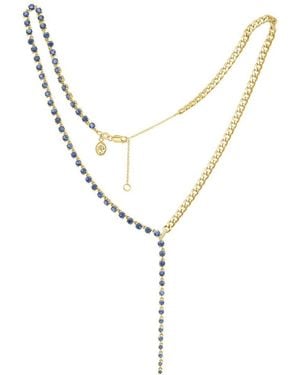 Effy Fine Jewelry 14k 6.64 Ct. Tw. Diamond & Sapphire Necklace - Metallic