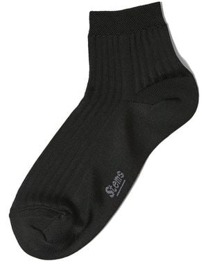 Stems Silky Rib Set Of Two Crew Socks - Black