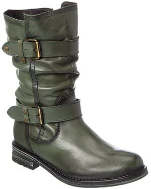 Eric Michael Noelle Short Leather Boot - Green