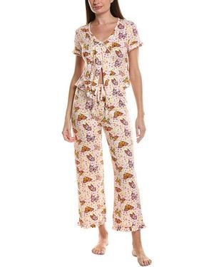 SWEET WHISPERS 2Pc Frilly Top & Pant Pj Set - White