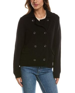 Forte Double Breasted Wool & Cashmere-Blend Cardigan - Black