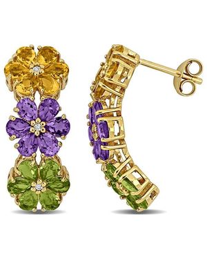 Rina Limor 5.36 Ct. Tw. Amethyst & Citrine & Peridot & Topaz Earrings - White
