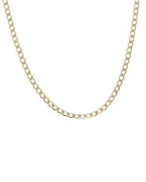 Italian Gold 10K Pave 4.3Mm Semi-Solid Cuban Link Chain - Metallic