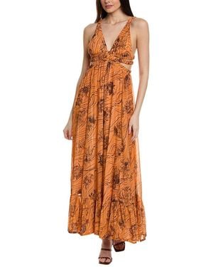 Sabina Musayev Fiorello Silk-blend Maxi Dress - Brown