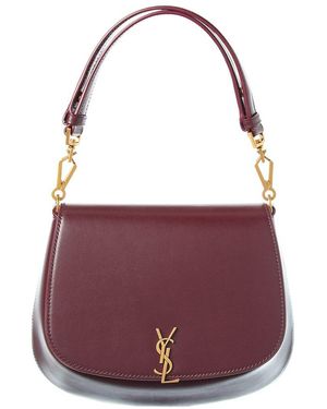Saint Laurent Voltaire Small Leather Shoulder Bag - Purple