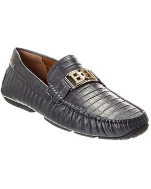 Bally Palan Croc-Embossed Leather Loafer - Blue