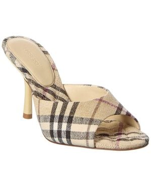 Burberry Mews Check Linen Sandal - Natural