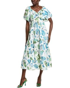IPPONELLI Tiered Midi Dress - Blue