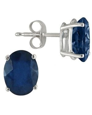 Gemstones Silver 0.60 Ct. Tw. Sapphire Earrings - Blue