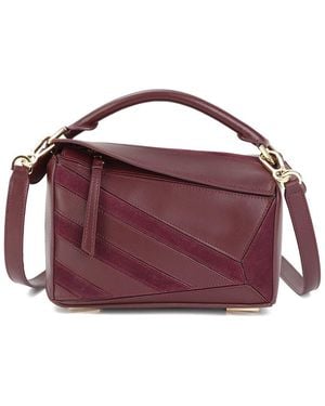 Tiffany & Fred Paris Geometric Leather Satchel - Purple