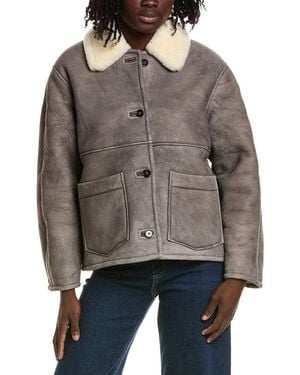 Officine Generale Laurence Suede & Shearling Jacket - Gray