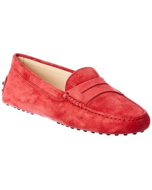 Tod's Gommino Suede Loafer - Red