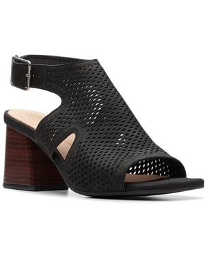 Clarks Siara65 Flow Leather Sandal - Black