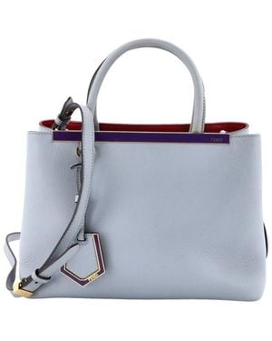 Fendi Blue Sheep Leather 2jours Bag Petite (authentic Pre-loved)