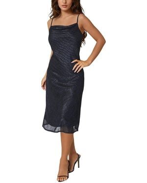 Bebe Pleat Cowl Midi Dress - Blue