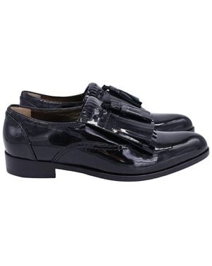Lanvin Patent Leather Mila Tassel Fringe Loafer (Authentic Pre-Loved) - Black